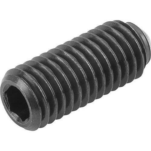 KIPP K0315.04 SPRING PLUNGER STANDARD SPRING FORCE D=M04 L=10, STEEL, COMP:BALL STEEL