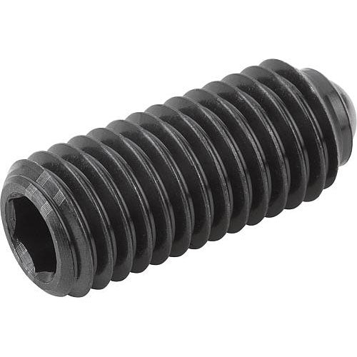KIPP K0315.2A2 SPRING PLUNGER INTENSIFIED SPRING FORCE D=1/4-20 L=15, STEEL, COMP:BALL STEEL