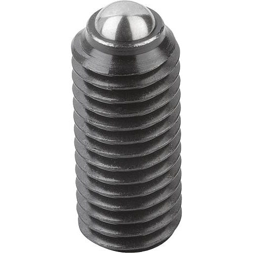 KIPP K0315.2A2 SPRING PLUNGER INTENSIFIED SPRING FORCE D=1/4-20 L=15, STEEL, COMP:BALL STEEL