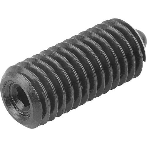 KIPP K0317.04 SPRING PLUNGER STANDARD SPRING FORCE D=M04 L=15, STEEL, COMP:PIN STEEL