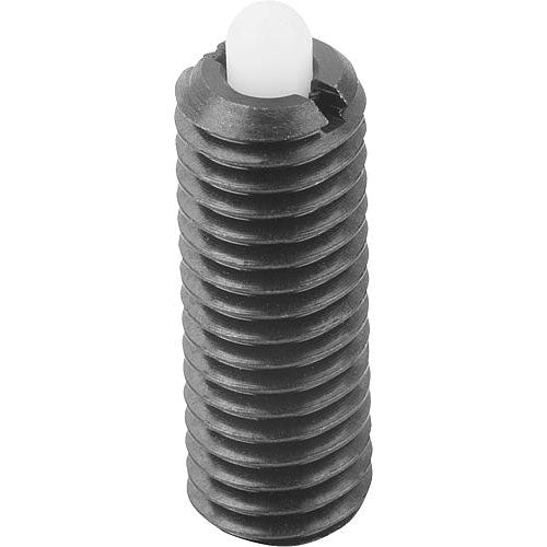 KIPP K0318.1AG SPRING PLUNGER LIGHT SPRING FORCE D=8-36 L=15, STEEL, COMP:PIN POM, PU=25