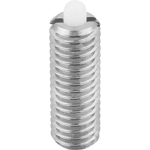KIPP K0320.A1 SPRING PLUNGER STANDARD SPRING FORCE D=10-32 L=18, STAINLESS STEEL, COMP:PIN POM