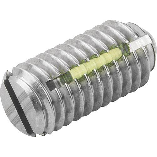 KIPP K0322.2A6 SPRING PLUNGER INTENSIFIED SPRING FORCE, WITH THREAD LOCK D=5/8-11 L=24, STAINLESS STEEL, COMP:BALL STAINLESS