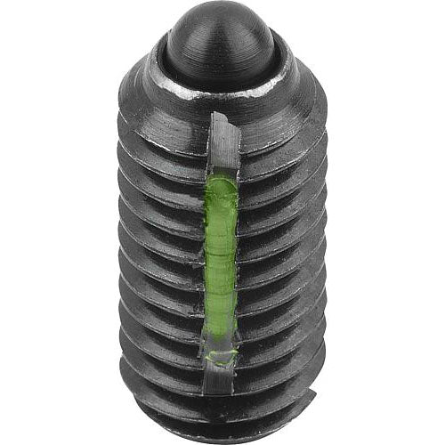 KIPP K0323.10 SPRING PLUNGER STANDARD SPRING FORCE, WITH THREAD LOCK D=M10 L=19, STEEL, COMP:PIN STEEL, PU=10