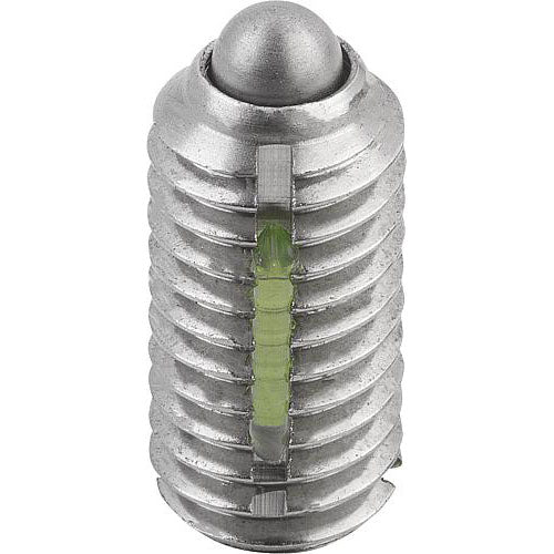 KIPP K0324.16 SPRING PLUNGER STANDARD SPRING FORCE, WITH THREAD LOCK D=M16 L=24, STAINLESS STEEL, COMP:PIN STAINLESS STEEL, PU=5