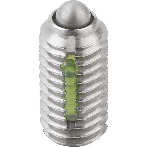 KIPP K0324.108 SPRING PLUNGER LIGHT SPRING FORCE, WITH THREAD LOCK D=M08 L=16, STAINLESS STEEL, COMP:PIN STAINLESS STEEL, PU=5