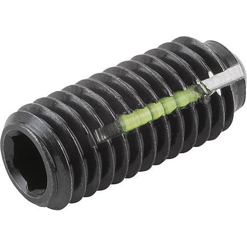 KIPP K0325.04 SPRING PLUNGER STANDARD SPRING FORCE, WITH THREAD LOCK D=M04 L=10, STEEL, COMP:BALL STEEL