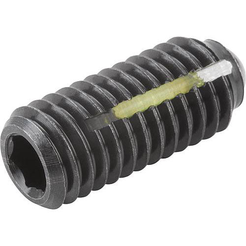 KIPP K0325.2AJ SPRING PLUNGER INTENSIFIED SPRING FORCE, WITH THREAD LOCK D=1/4-28 L=15, STEEL, COMP:BALL STEEL, PU=10
