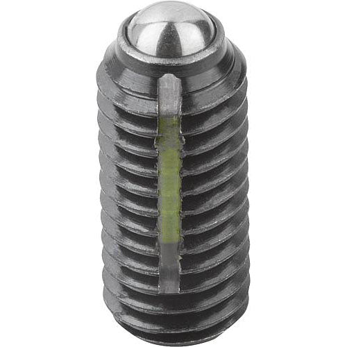 KIPP K0325.2AJ SPRING PLUNGER INTENSIFIED SPRING FORCE, WITH THREAD LOCK D=1/4-28 L=15, STEEL, COMP:BALL STEEL, PU=10