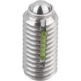 KIPP K0326.AJ SPRING PLUNGER STANDARD SPRING FORCE, WITH THREAD LOCK D=1/4-28 L=15, STAINLESS STEEL, COMP:BALL STAINLESS STEEL, PU=10