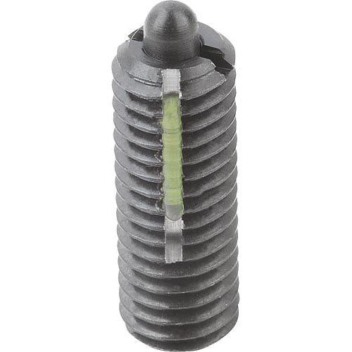 KIPP K0327.116 SPRING PLUNGER LIGHT SPRING FORCE, WITH THREAD LOCK D=M16 L=32, STEEL, COMP:PIN STEEL, PU=5
