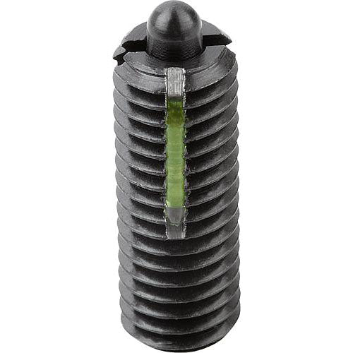 KIPP K0327.210 SPRING PLUNGER INTENSIFIED SPRING FORCE, WITH THREAD LOCK D=M10 L=22, STEEL, COMP:PIN STEEL