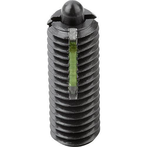 KIPP K0327.205 SPRING PLUNGER INTENSIFIED SPRING FORCE, WITH THREAD LOCK D=M05 L=18, STEEL, COMP:PIN STEEL