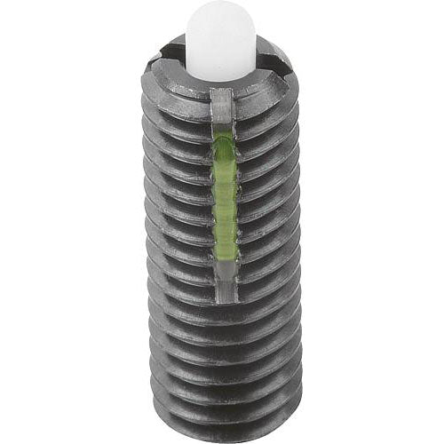 KIPP K0328.116 SPRING PLUNGER LIGHT SPRING FORCE, WITH THREAD LOCK D=M16 L=32, STEEL, COMP:PIN POM, PU=5