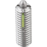 KIPP K0329.208 SPRING PLUNGER INTENSIFIED SPRING FORCE, WITH THREAD LOCK D=M08 L=22, STAINLESS STEEL, COMP:PIN STAINLESS