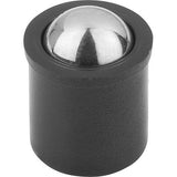 KIPP K0334.08 SPRING PLUNGER SPRING FORCE, SMOOTH VERSION, D=8 L=9, PLASTIC, COMP:STAINLESS STEEL
