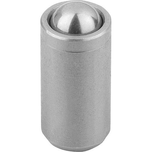 KIPP K0335.212 SPRING PLUNGER SPRING FORCE, SMOOTH VERSION, WITHOUT COLLAR, D=12 L=24, STAINLESS STEEL, COMP:STAINLESS STEEL