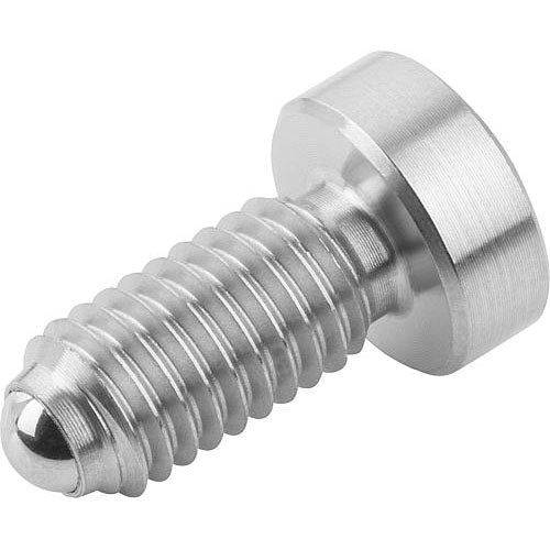 KIPP K0336.101 SPRING PLUNGER SPRING FORCE, WITH HEAD, D=M10 L=26, STAINLESS STEEL, COMP:BALL STAINLESS STEEL