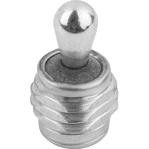 KIPP K0371.3300X43 LATERAL SPRING PLUNGER SPRING FORCE, WITH THREADED SLEEVE W. SEAL, D=M18X1,5 L=45, STEEL, COMP:STEEL