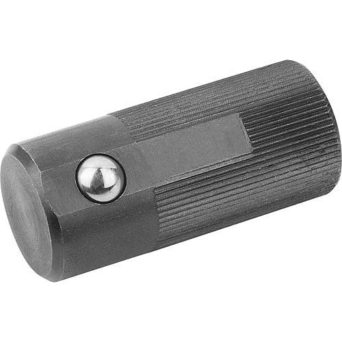 KIPP K0374.618 LATERAL SPRING PLUNGER SPRING FORCE, DOUBLE SIDED, D=18 L=40, FORM:D, FREE-CUTTING STEEL, COMP:STEEL