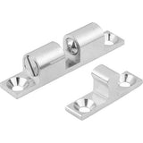 KIPP K0583.50 DOUBLE BALL CATCH, L=49, B=8,8, H=10,6, A=40, BRASS CHROMED, COMP:BALL STAINLESS STEEL