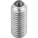 KIPP K0610.10 SPRING PLUNGER, HEXAGON SOCKET, SPRING FORCE, D=M10, L=23, STAINLESS STEEL, COMP:BALL CERAMIC