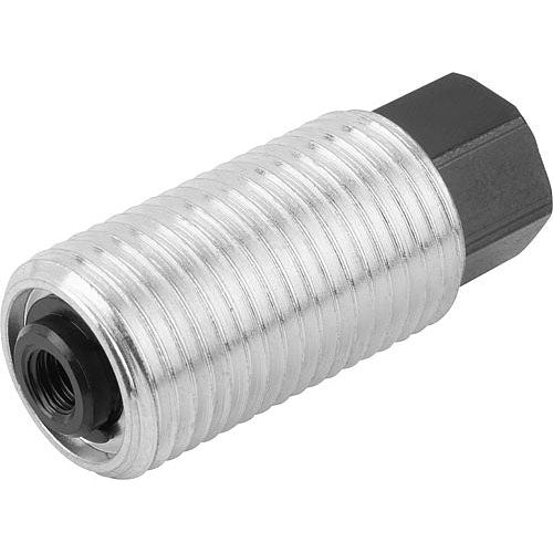 KIPP K0977.1220 SPRING PUSH-PULL PLUNGER INTENSIFIED SPRING FORCE, WITH ROTATION LOCK D=M20X1,5 L=34, FORM:I, STEEL, COMP:PIN