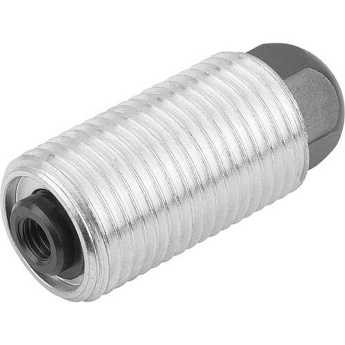 KIPP K0977.2216 SPRING PUSH-PULL PLUNGER INTENSIFIED SPRING FORCE, WITH ROTATION LOCK D=M16X1,5 L=28, FORM:H, STEEL, COMP:PIN
