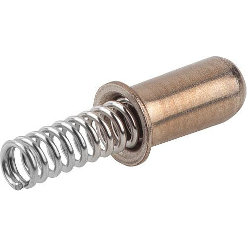 KIPP K1277.323013 SPRING SLEEVE ROUNDED, FORM:C W. COLLAR L=13, D=4,1, D1=3 STAINLESS STEEL, COMP:STAINLESS STEEL