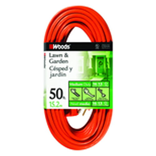 Woods KD600268 Extension Cord - 50' Medium Duty 1-Outlet (Outdoor Style)