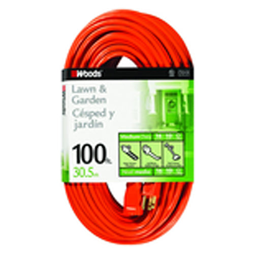 Woods KD600269 Woods Extension Cord - 100' Medium Duty 1-Outlet (Outdoor Style)
