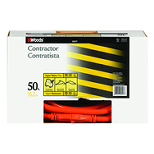 Woods KD600517 50' Ext. Cord Ind Extra HD 1-Outlet- Outdoor Style
