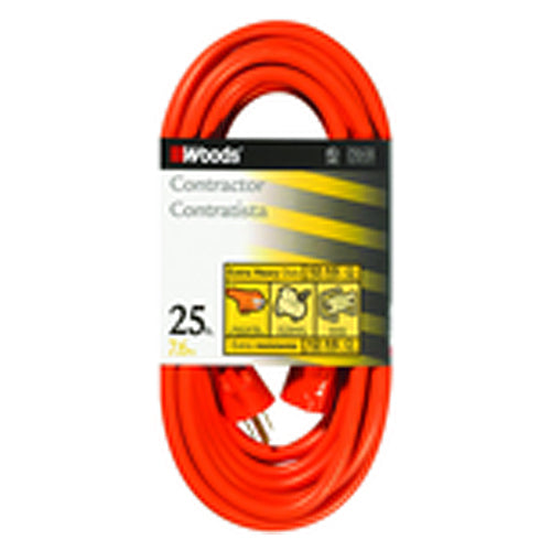 Woods KD600528 Extension Cord - 25' Extra HD 1-Outlet (Outdoor Style)