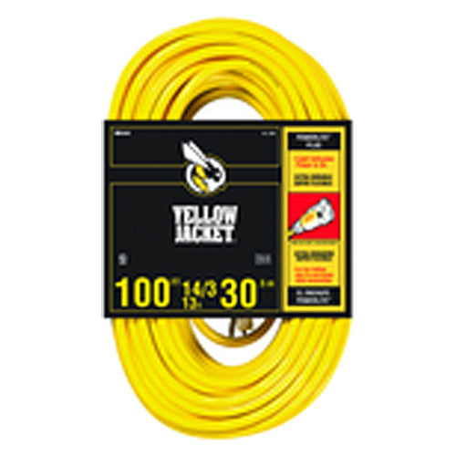 Yellow Jacket KD602888 Extension Cord - 100' Heavy Duty 1-Outlet (Powerlite)