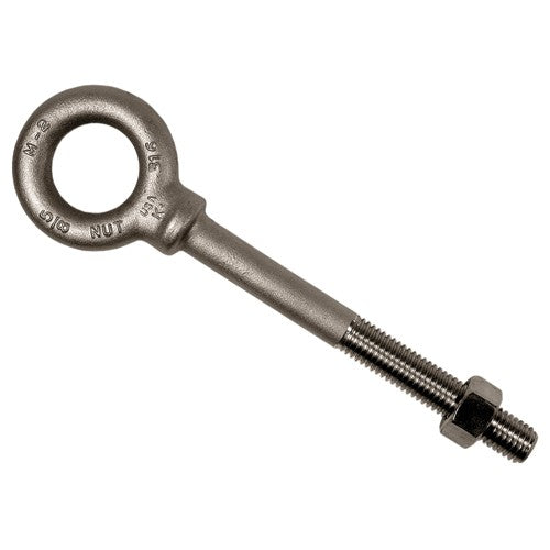 Generic USA SF50N201231612 316 Stainless Steel Plain Pattern Nut Eye Bolt - 1 1/4"-7 Thread Size, 2 3/16" Eye Diameter