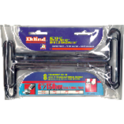 Eklind KM5033198 8 Pieces-3/32" - 1/4" T-Handle Style-9" Arm-Hex Key Set with Plain Grip in Stand