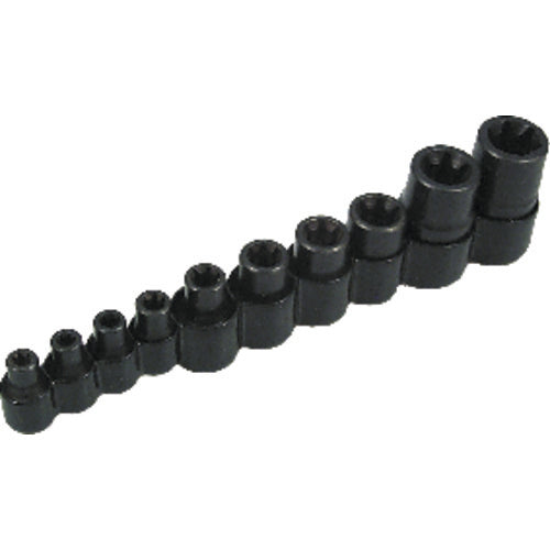 Lisle KN6526280 10 Pieces - E-5, E-6, E-7, E-8, E-10, E-12, E-14, E-16, E-18 & E-20 - Torx Socket Sets For External Bolts