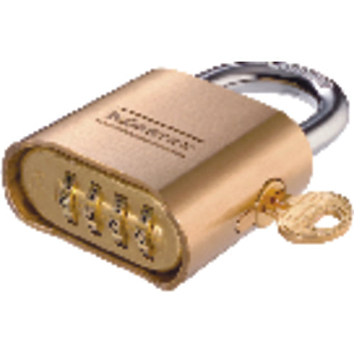 Master Lock KP90176 Combination Padlock 2" Body Width; Keyed: Resettable; Brass