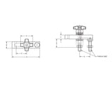 JERGENS CLAMP ASSY, 1/4-20 W/ HND KNOB, RADIUS END - 13512