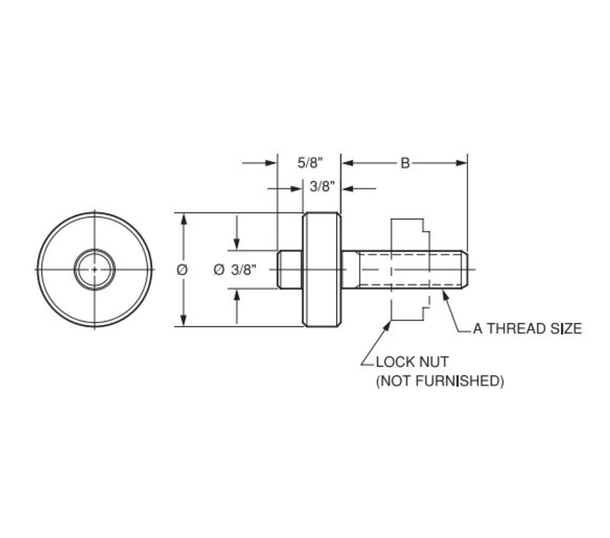 JERGENS KNURLED NUT, 3/8-16 - 28101