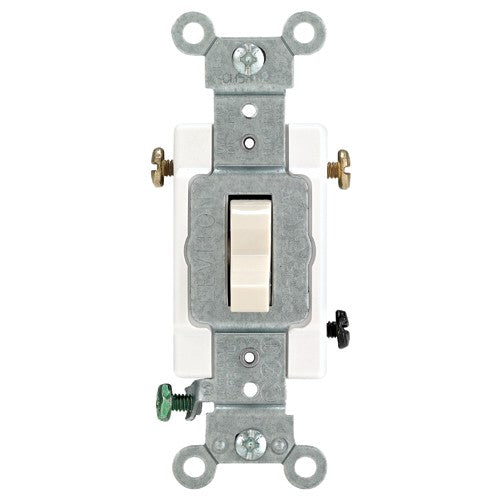 Leviton LV101223ST 20 A; 120/277 Volt; WD-1, WD-6; 3 Way Switch - Almond