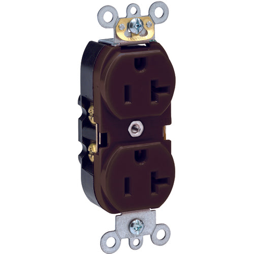 Leviton LV105362S 20 A; 125 Volt; NEMA 5-20R; 3W; Straight Blade Wiring Device - Brown