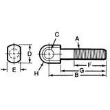 Te-Co 43008 Latch Swing Bolts 1/2 X 4 1/8