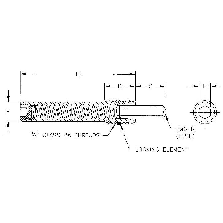 Te-Co 57102 Long Travel Hex Nose Plungers 3/4-10