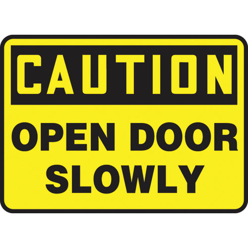 Accuform KB70610A Sign, Caution Open Door Slowly, 7