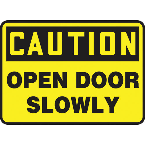Accuform KB70610P Sign, Caution Open Door Slowly, 7