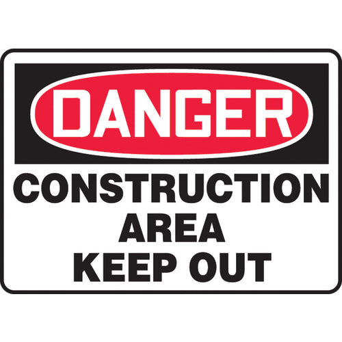 Accuform KB70825V Sign, Danger Construction Area Keep Out, 10