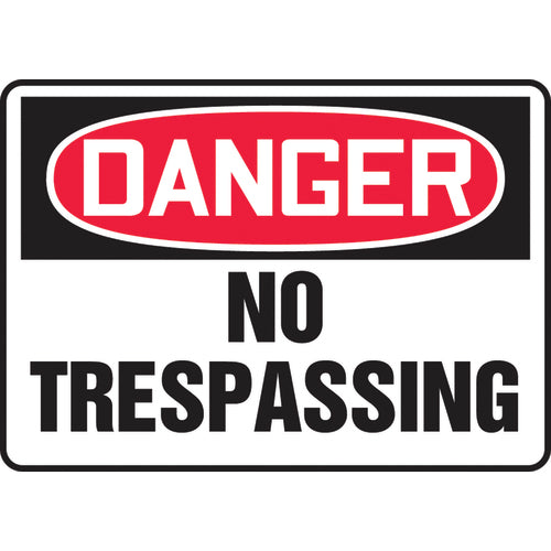 Accuform KB70585V Sign, Danger No Trespassing, 10