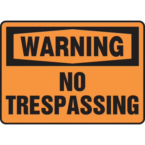 Accuform KB70605V Sign, Warning No Trespassing, 10
