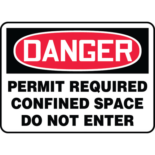 Accuform KB70775P Sign, Danger Permit Required Confined Space Do Not Enter, 10
